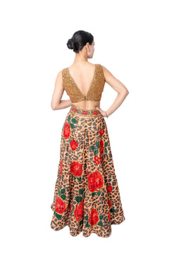 Sikka Leopard Print Lengha