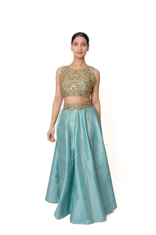 Blue Sikka Lengha