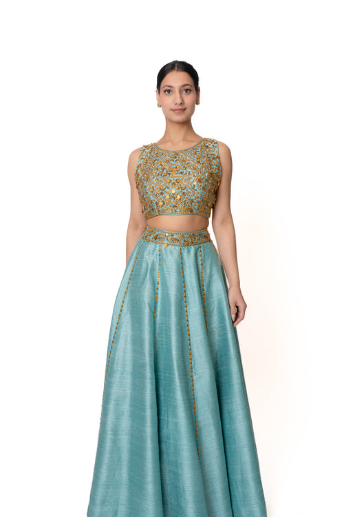 Blue Sikka Lengha