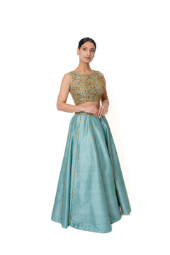 Blue Sikka Lengha