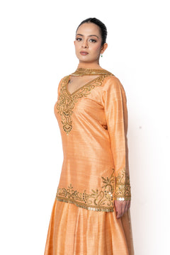 Orange Coral Lengha