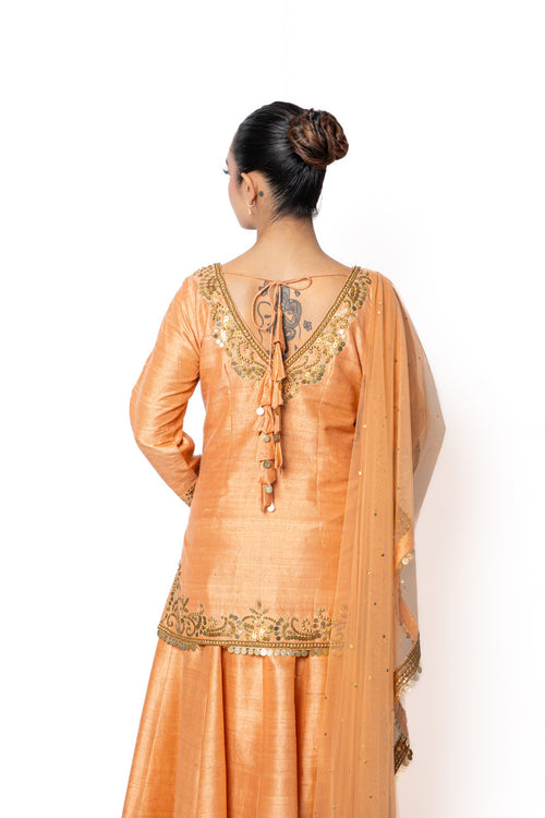 Orange Coral Lengha