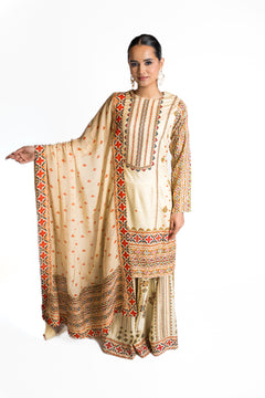 Noor Sharara with Phulkari Embroidery by Well Groomed