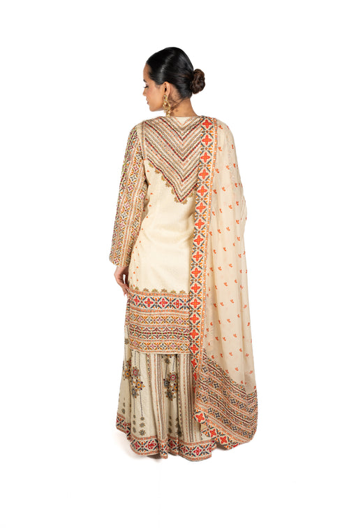 Noor Sharara with Phulkari Embroidery by Well Groomed