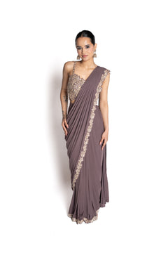 Tara Mauve Saree by Well Groomed