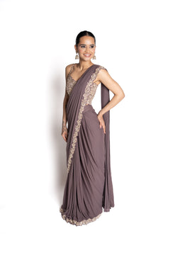 Tara Mauve Saree by Well Groomed