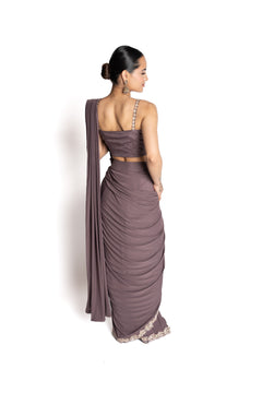 Tara Mauve Saree by Well Groomed