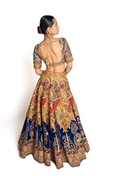 Kanika Multicolor Velvet Lengha by Well Groomed