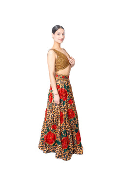Sikka Leopard Print Lengha