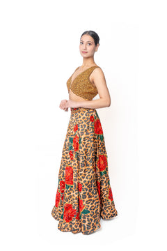 Sikka Leopard Print Lengha