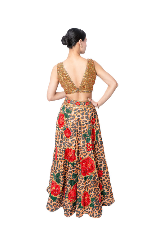 Sikka Leopard Print Lengha