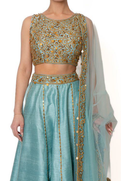 Blue Sikka Lengha