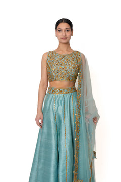 Blue Sikka Lengha