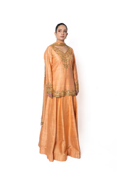 Orange Coral Lengha