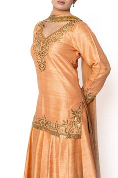 Orange Coral Lengha